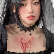 Gothic Collar Necklace Elegant Black Lace Bowkot Choker Necklace Y2K Choker Short Chain Necklace Fashion Jewelry