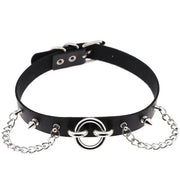 Heart Sexy Round Leather Pendant Necklaces Women Punk Gothic Black PU Leather Choker Necklaces Jewelry chain necklace