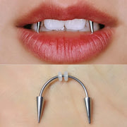Women Men Goth Tooth Decoration Surgical Steel C Rod  Lip Tiger Tooth Nail Zombie Tooth Punk Nail Vampire Piercing Jewelry