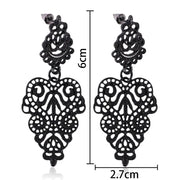 Gothic Women Dangle Earring Bohemia Style Black Alloy Pierced Long Dangle Drop Earrings Jewelry Accessories