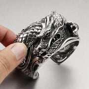 Punk Heavy Metal Carved Dragon Bracelet Charm Men\'s Wide Bracelet Gothic Motorcycle Rider Rock Party Jewelry Gift