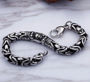 Gothic Style Silver Color Skull Chain Bracelet for Men Rock Party Jewelry Biker Bracelet Gift