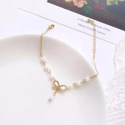 Gothic Hip Hop Metal Cross Pendant Charm Bracelet for Women Female Beads 2 Layering Linked Chain Bracelets Cool Jewelry Gift