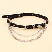 Heart Sexy Round Leather Pendant Necklaces Women Punk Gothic Black PU Leather Choker Necklaces Jewelry chain necklace