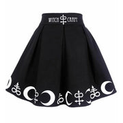 2025 Harajuku Punk Rock Gothic Skirt Black Women Witch Moon Printed High Waist Star Print Goth Pleated Emo Alt Y2K Mini Skirts
