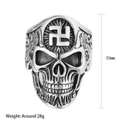 Gothic Skull Ring For Men Charm Gold Silver Color Buddha Letter Single Ring Hiphop Rock Viking Ring Man Accessories Sieraden