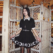 2025 Harajuku Punk Rock Gothic Skirt Black Women Witch Moon Printed High Waist Star Print Goth Pleated Emo Alt Y2K Mini Skirts