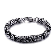 Gothic Style Silver Color Skull Chain Bracelet for Men Rock Party Jewelry Biker Bracelet Gift