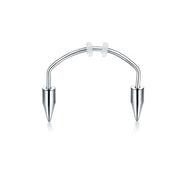 Women Men Goth Tooth Decoration Surgical Steel C Rod  Lip Tiger Tooth Nail Zombie Tooth Punk Nail Vampire Piercing Jewelry