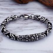 Gothic Style Silver Color Skull Chain Bracelet for Men Rock Party Jewelry Biker Bracelet Gift