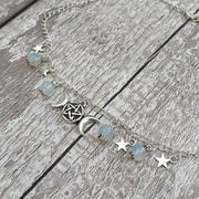 Gothic Beaded Pentagram Necklace Crystal Necklace Goth Wiccan Pendant Witchy Punk Jewelry Women Statement Gift Charm Mystical