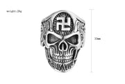 Gothic Skull Ring For Men Charm Gold Silver Color Buddha Letter Single Ring Hiphop Rock Viking Ring Man Accessories Sieraden