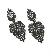 Gothic Women Dangle Earring Bohemia Style Black Alloy Pierced Long Dangle Drop Earrings Jewelry Accessories