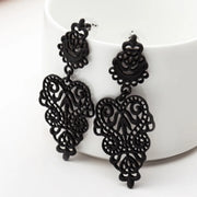 Gothic Women Dangle Earring Bohemia Style Black Alloy Pierced Long Dangle Drop Earrings Jewelry Accessories