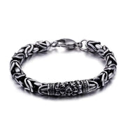 Gothic Style Silver Color Skull Chain Bracelet for Men Rock Party Jewelry Biker Bracelet Gift