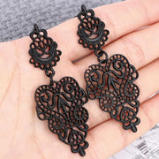 Gothic Women Dangle Earring Bohemia Style Black Alloy Pierced Long Dangle Drop Earrings Jewelry Accessories