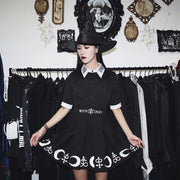 2025 Harajuku Punk Rock Gothic Skirt Black Women Witch Moon Printed High Waist Star Print Goth Pleated Emo Alt Y2K Mini Skirts