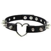 Heart Sexy Round Leather Pendant Necklaces Women Punk Gothic Black PU Leather Choker Necklaces Jewelry chain necklace