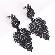 Gothic Women Dangle Earring Bohemia Style Black Alloy Pierced Long Dangle Drop Earrings Jewelry Accessories