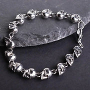 Gothic Style Silver Color Skull Chain Bracelet for Men Rock Party Jewelry Biker Bracelet Gift