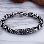 Gothic Style Silver Color Skull Chain Bracelet for Men Rock Party Jewelry Biker Bracelet Gift