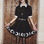 2025 Harajuku Punk Rock Gothic Skirt Black Women Witch Moon Printed High Waist Star Print Goth Pleated Emo Alt Y2K Mini Skirts
