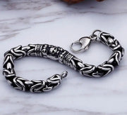 Gothic Style Silver Color Skull Chain Bracelet for Men Rock Party Jewelry Biker Bracelet Gift