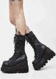 Women High Boots Cosplay Mid-calf Boots High Platform Wedges Boots 2024 Summer Autumn New Designer Gothic Shoes for Women Botas