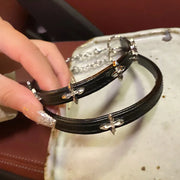 New Vintage Gothic Black Necklace for Women Fashion Punk Leather Choker Dark Collar Chain Trendy Jewelry Cool Y2K Accessories