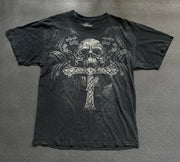 2000s Gothic T shirt Suffering Skeleton Print Top Y2K Angel Hip Hop Harajuku Street Plus Size Loose T shirt Fashion Clothing
