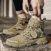 Hiking Boots For Men Autumn High Top Camouflage Desert Casual Flats Mens Boot Breathable Non Slip Work Shoes Zapatillas Hombre