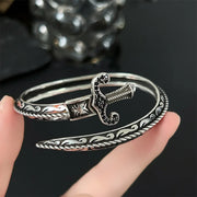 Cross-border new retro gothic K initial personalized sword bracelet; fashionable engraved diamond open bangle.
