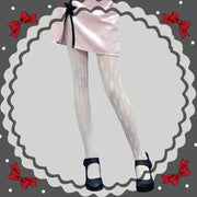 Women Hollow out Gothic Stars rhombus Leggings Female Mesh asymmetric Lolita Anime JK Tights Girls Halloween Cosplay Pantyhose