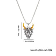 Gothic Prajna Mask Necklace for Women Men Hip Pop Punk Ghost Mask Choker DIY Jewelry Jewelry Making Pendant Accessories