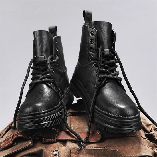 Men's Ankle Boots, Retro British High-top Men's Boots, High-quality Leather Shoes, 2025 New Style Outdoor Men's Motorcycle Boots