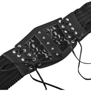 Women Corset Waist Belt Lace-up Cinch Belt Tied Corset Elastic Wide Waist Dress Belt Gothic Costume