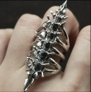 Gothic Rings Skeleton Ring Vintage Spine Anillos Goth Ajustables Para Mujer