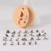 1PC Punk Gothic Labret Surgical Steel Ear Lip Studs Tragus Helix Cartilage Lobe Earrings Women Man Body Piercing Jewelry