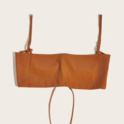 Women Corset Waist Support Gothic PU Leather Crop Top Lace-up Bandage Waist Bodyshaper Decorative Corset Women  Accessory