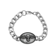 Gothic Hell Demon Ghost Head Bracelet Full Skull Bracelet Men's Motorcycle Punk Rock Halloween Jewelry Accessories