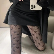 Gothic Tights Women Leggings Lolita Hollowed Out Mesh Body Stockings Japanese Bottomed Lace Pantyhose Skull Punk Black Hosiery