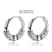 Gothic Full Skull Hoop Earrings Ghost Head Hypoallergenic Earrings Men\'s Cool Punk Rock Trend Jewelry