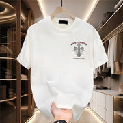 Gothic Style Men's T Shirt Harajuku Cross Printed Punk Casual Short Sleeve T Shirts Hip-hop Loose Streetwear Tops Men Clothing