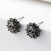 Gothic Retro Skull Flower Earrings Men and Women Fashion Personality Hip-hop Trend Creative Party Jewelry Accessories