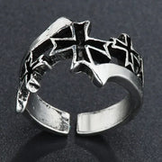 Gothic Teeth Vampire Ring For Men Women Retro Creative Hiphop Half Face Skull Mask Rings Punk Party Jewelry