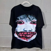 Aesthetics Gothic Trend Big Head Print Women Oversized Cotton T-shirt Y2K Street Hip Hop Harajuku Fashion Men Short Sleeve Top