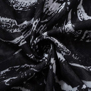Gothic Punk Shirt 2000s Women Skeleton Pattern Round Neck Long Sleeve Crop Top Black Dark Academia Clothes y2k Tees Streetwear