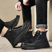 Men's High Top Boots Are Fashionable and Versatile Easy To Match with Lightweight and Non Slip British Style Men's Casual Shoes