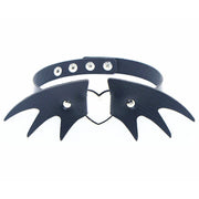 Choker Collar Necklace Woman Black Punk Sexy PU Leather Heart Lock Key Spike Chocker Gothic Cosplay Accessories Party Jewelry