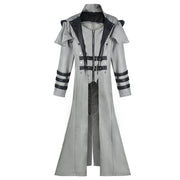 Vintage Medieval Long Trench Coat Gothic Double Breasted Jacket Men's Steampunk Overcoat Victorian Cosplay Tailcoat